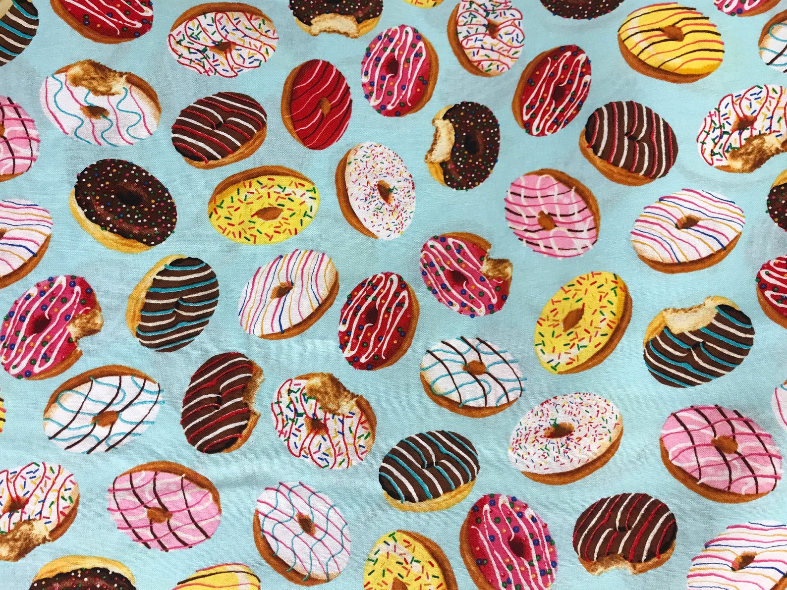 Yummy Donut Fabric Novelty Fabric Dessert Fabric Sweets Etsy