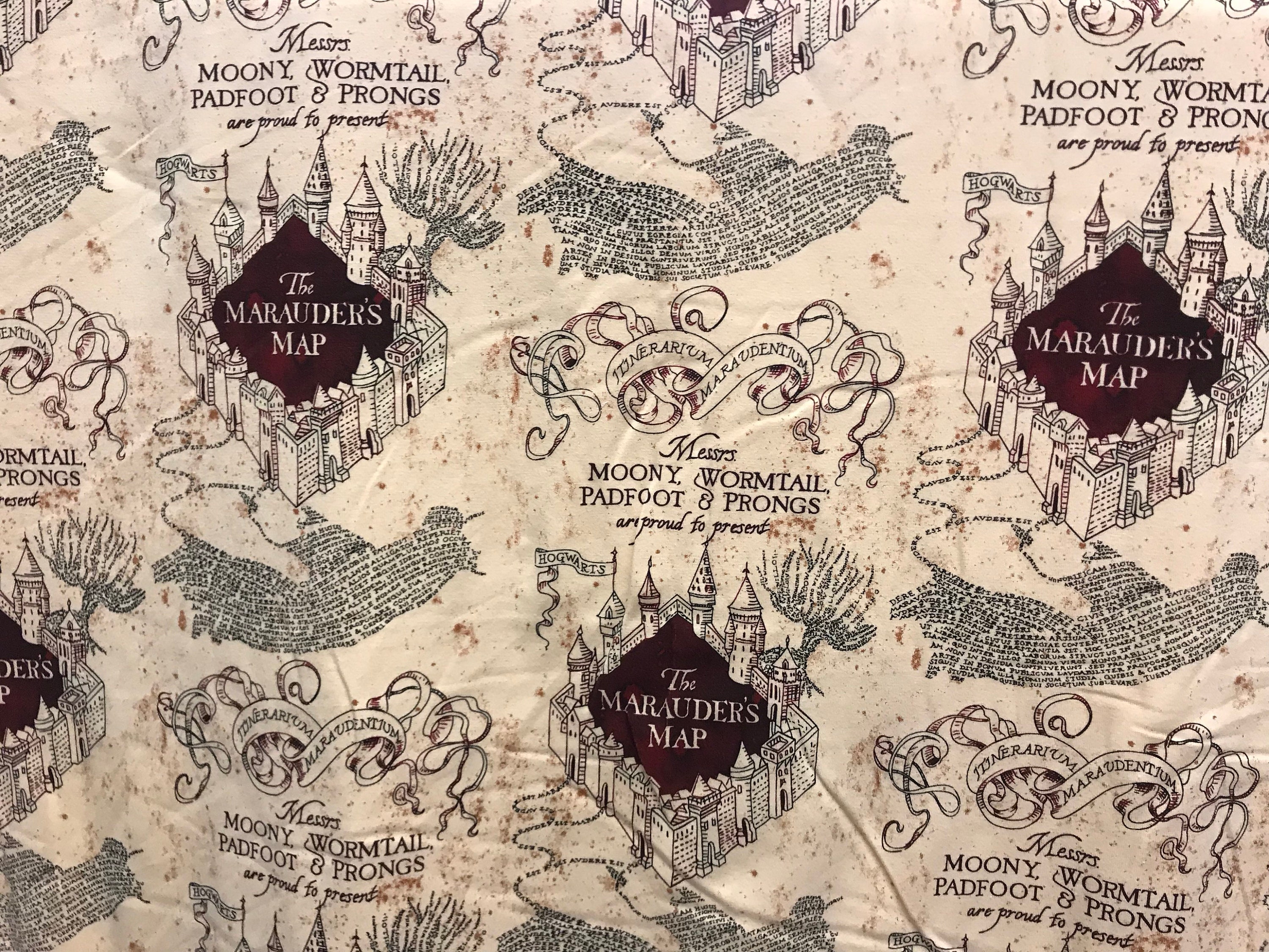 Harry Potter Marauders Map fabric. 