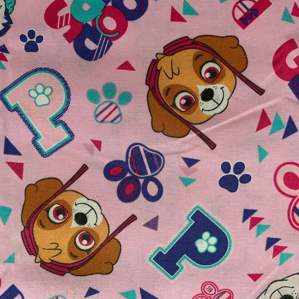 Nick Jr. Paw Patrol Good Pups Fabric featuring characters Skye & Everest, rescue fabric, cartoon fabric, preschool fabric