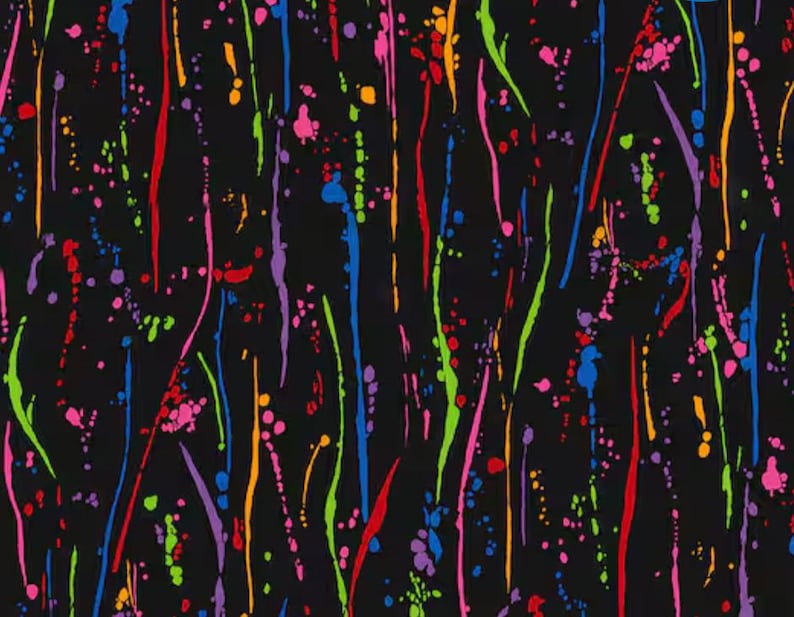 Splatter Color Pattern Colorful Paint Splatter Fabric, Multicolored Fabric, Cotton Fabric ...