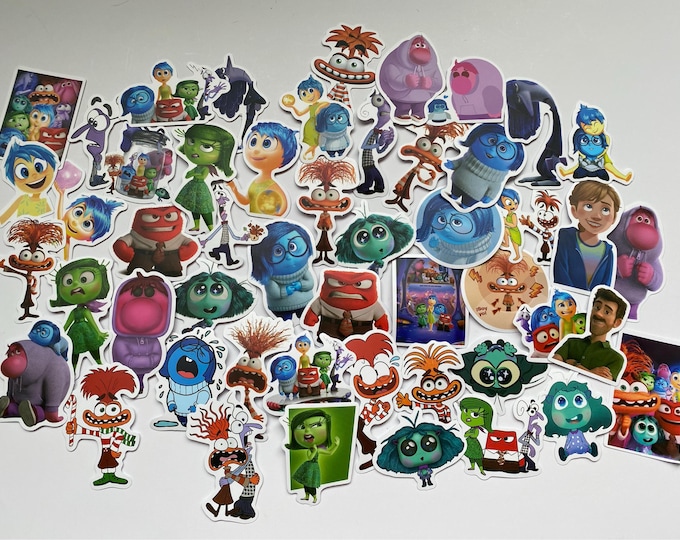 Inside Out 2 Character Stickers Joy, Anxiety, Anger, Fear, Waterproof ...