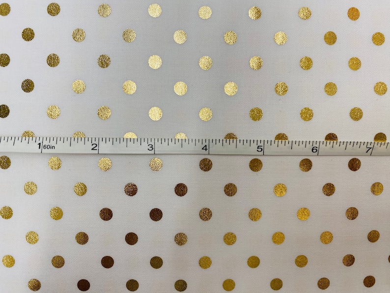 Metallic Gold Polka Dot Fabric Modern Fabric Polka Dot Etsy