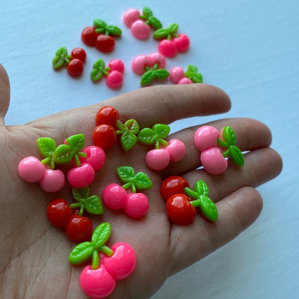 Cherry Charms, flat back, DIY decorating embellishments