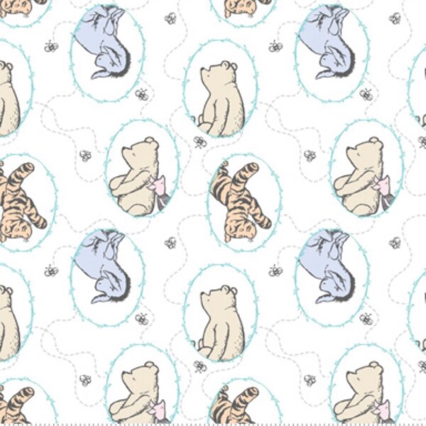 Disney Winnie the Pooh fabric featuring Winnie the Pooh, Piglet, Tigger, Disney fabric, pooh bear, Licensed fabric