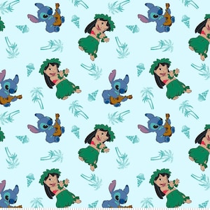 Disney Lilo and Stitch Hula Aloha fabric, Disney fabric, Lilo fabric, Hawaiian  fabric, girls fabric, cartoon fabric, Disney