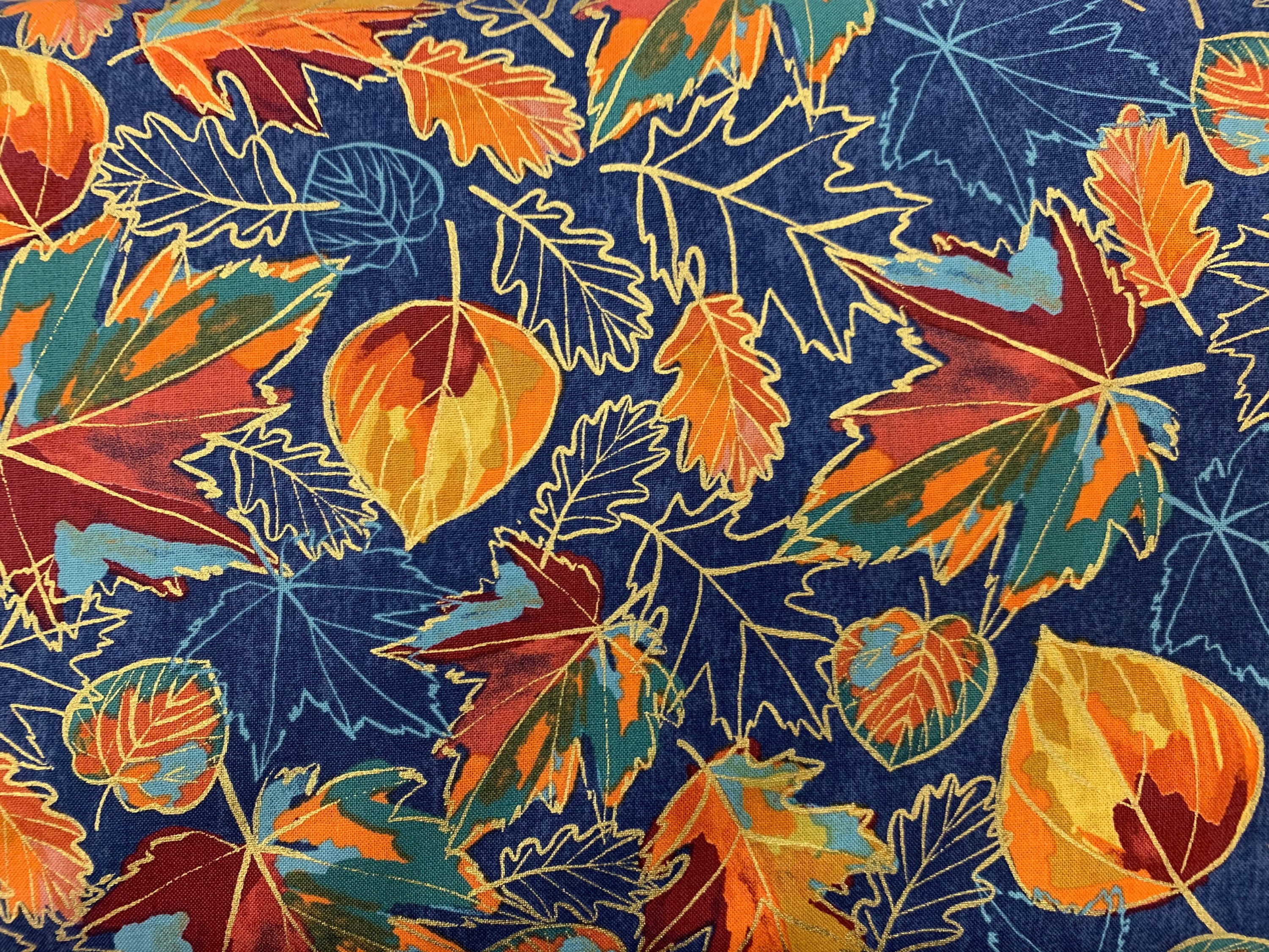 Fall leaves fabric fall fabric autumn fabric woodland Etsy