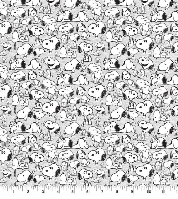 Peanuts Gang Charlie Brown Snoopy Fabric Licensed Fabric Etsy 日本