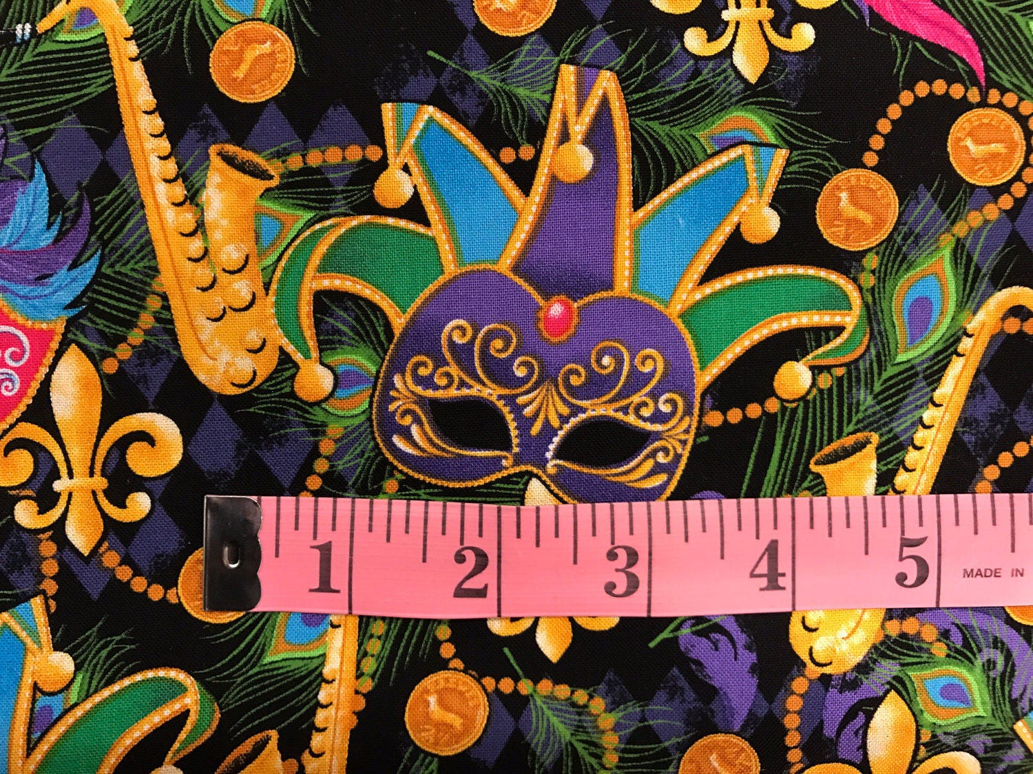 Cotton Fabric - Novelty Fabric - Mardi Gras Masks Festive New Orleans  Holiday Mask Purple - 4my3boyz Fabric