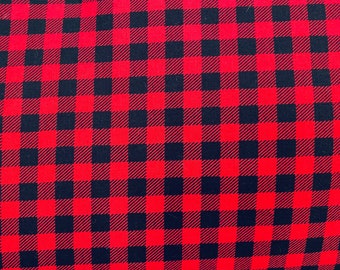 Red & black buffalo check fabric, plaid coordinating fabric, coordinating fabric, quilters cotton