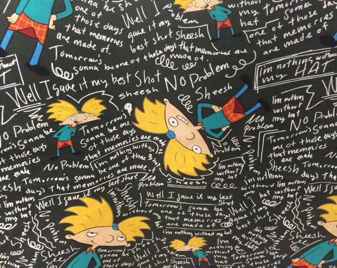 Nickelodeon Hey Arnold Chalkboard Fabric Cotton Fabric Etsy