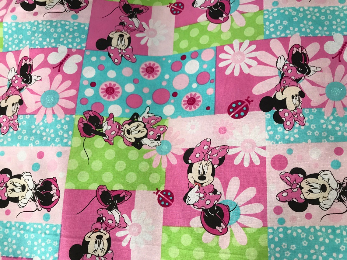 Disney Pink Minnie Mouse fabric Disney fabric Minnie fabric Etsy