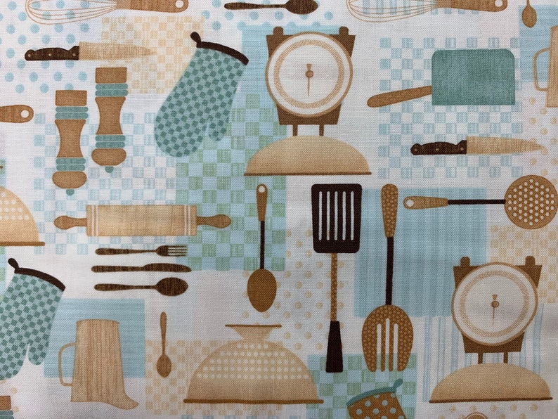Gourmet kitchen fabric Bake fabric culinary fabric kitchen Etsy