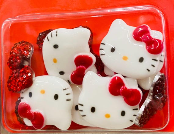 Hello Kitty Charms, flat back, DIY decorating embellishments