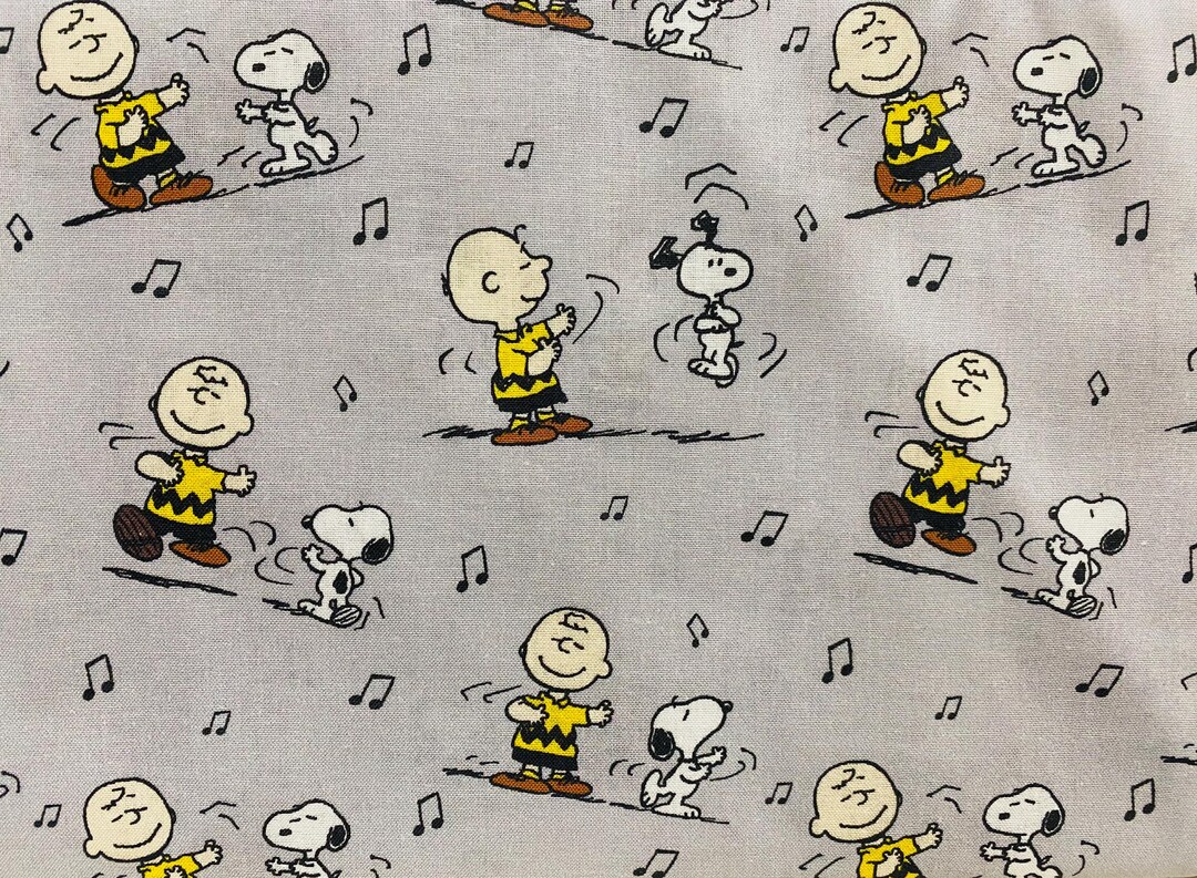Peanuts Gang Charlie Brown & Snoopy Fabric, Licensed Fabric, Snoopy ...