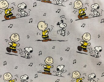 Peanuts Gang Charlie Brown & Snoopy Fabric, licensed fabric, Snoopy fabric, Charlie Brown fabric, character fabric