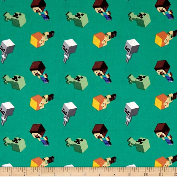 Minecraft Mojang fabric, video game fabric, Minecraft fabric, geek fabric, licensed fabric, gamer fabric, character fabric