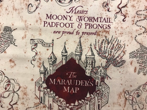 Harry Potter The Marauder S Map Fabric Moony Wormtail Etsy