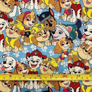 Nick Jr. Paw Patrol Fabric featuring Marshall & many more characters, rescue fabric, cartoon fabric, preschool fabric