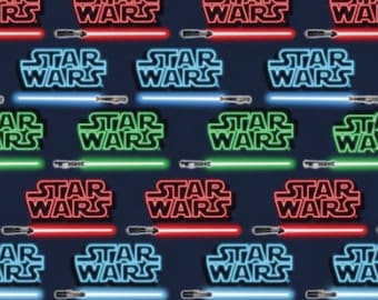 Star Wars light saber fabric, movie fabric, novelty fabric, Star Wars fabric, Star Wars, Disney fabric