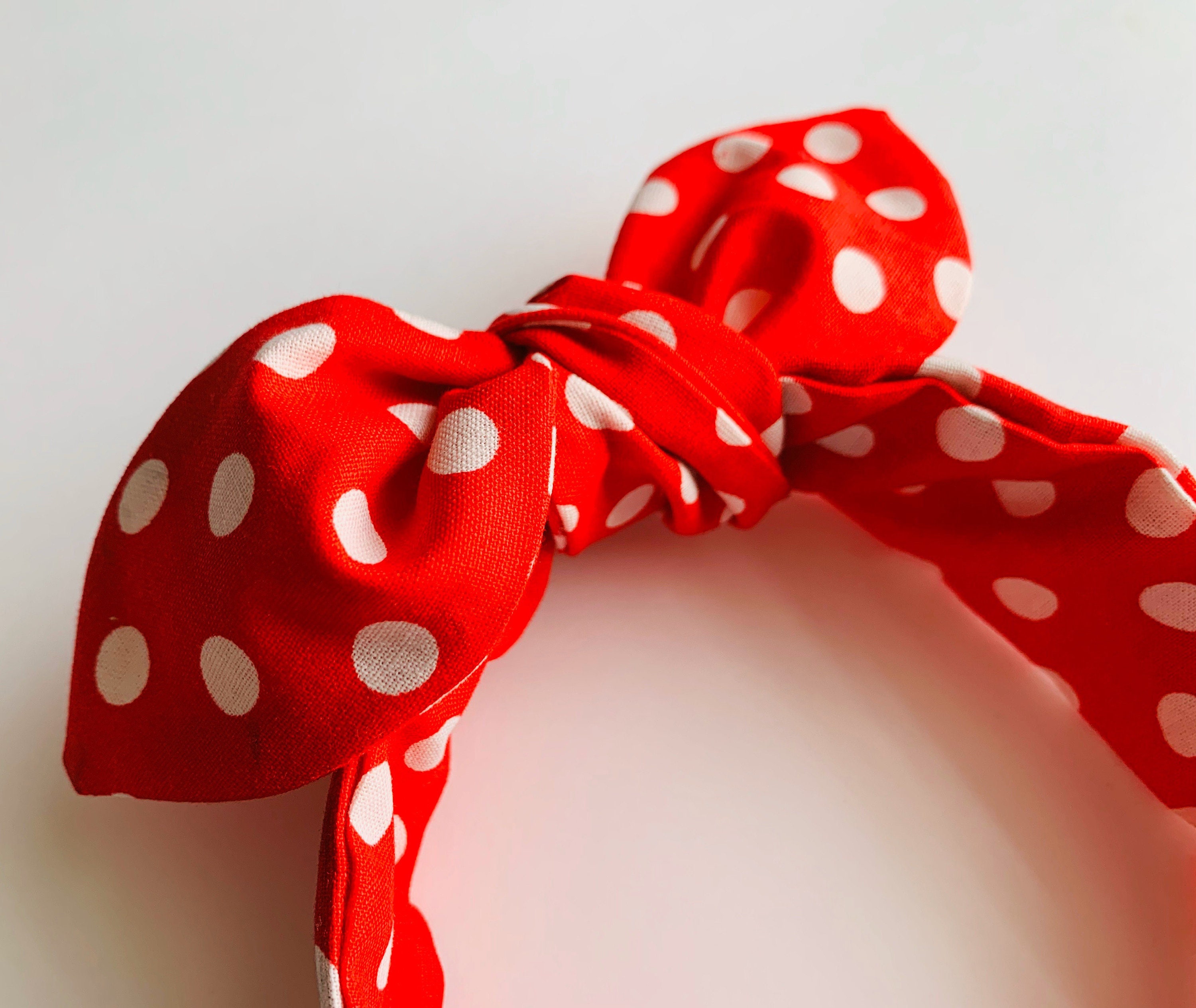 Red & White Polka Dot Top Knot Headband, Hair Accessory, Rosie Headband ...