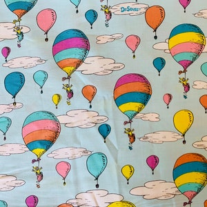 Dr Seuss Fabric, Oh the Places you’ll Go fabric,  cotton fabric, book fabric, preschool