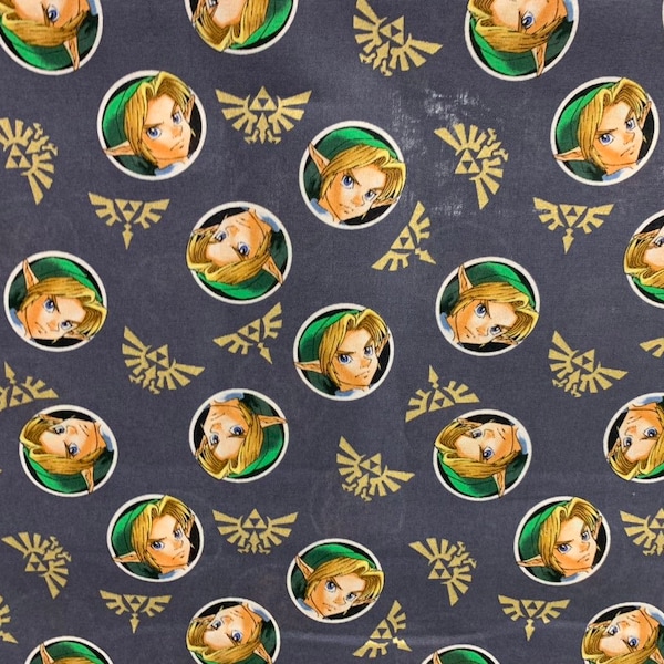 Nintendo Legend of Zelda fabric, Nintendo Fabric, Zelda fabric, Link fabric, licensed fabric, gamer fabric, geek fabric