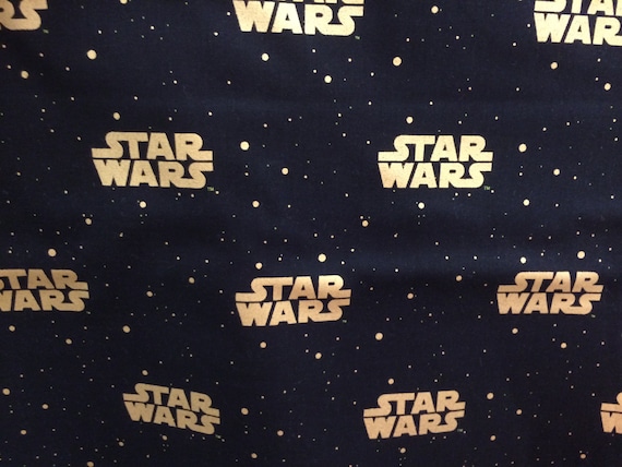 Star Wars black and metalic gold fabric, movie fabric, galactic fabric, licensed fabric, geek fabric,