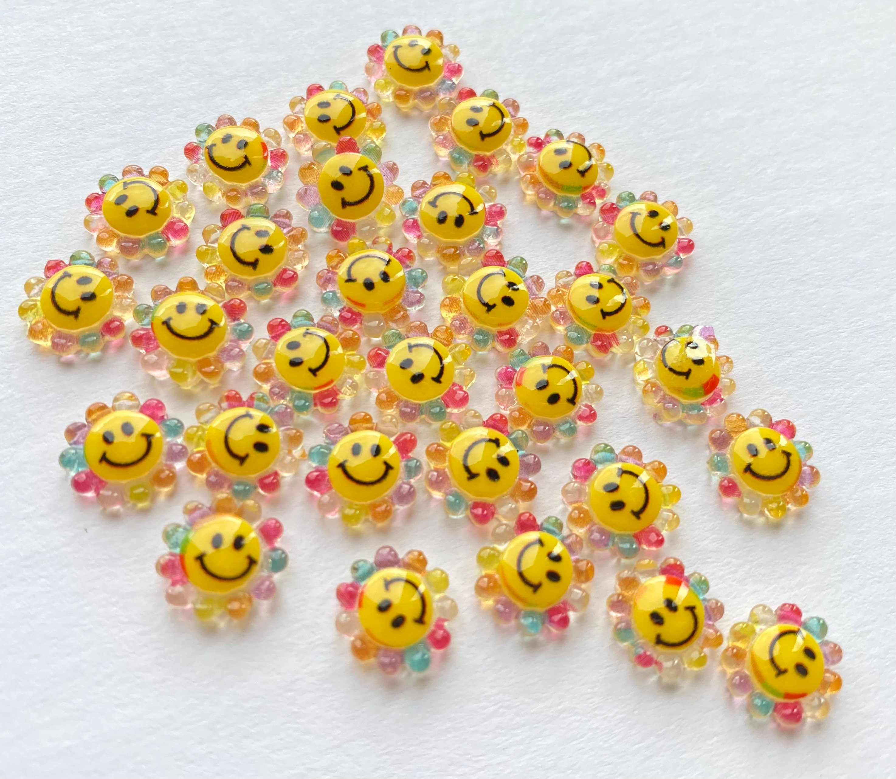 100pcs Enamel Smiley Face Charms Bulk Wholesale Charms Smiling