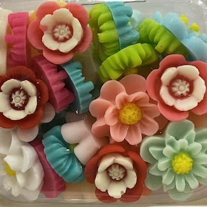 Assorted resin flower Charms, flat back, DIY decorating embellishments