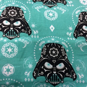 Star Wars Darth Vader Sugar skull inspired fabric, movie fabric, Vader fabric, character fabric, Star Wars fabric