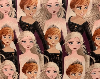 Disney Frozen Elsa & Anna Queen Sisters fabric, Disney fabric, Frozen fabric, princess fabric, girls fabric, cartoon fabric, character