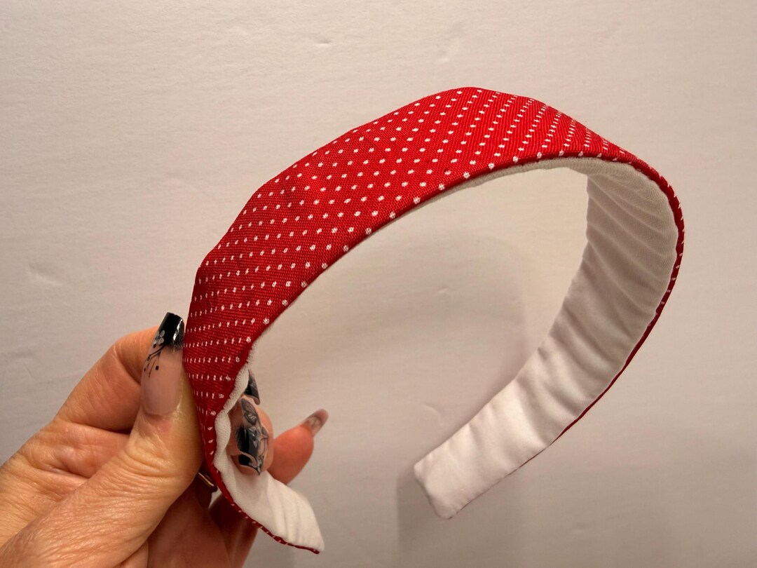 Red & White Mini Polka Dot Headband, Hair Accessory, Holiday Headband ...