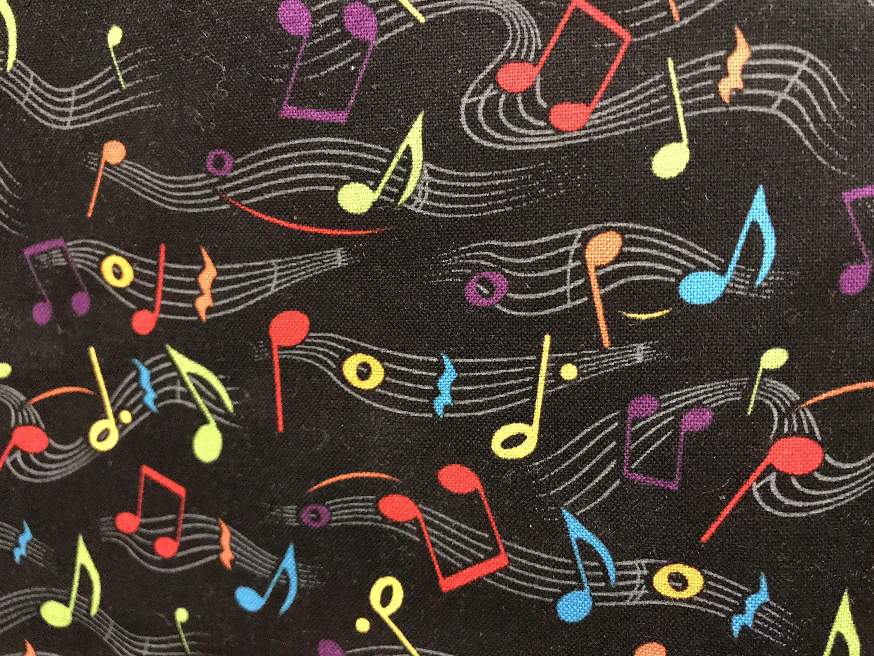 Musical notes fabric black fabric cotton fabric treble clef Etsy