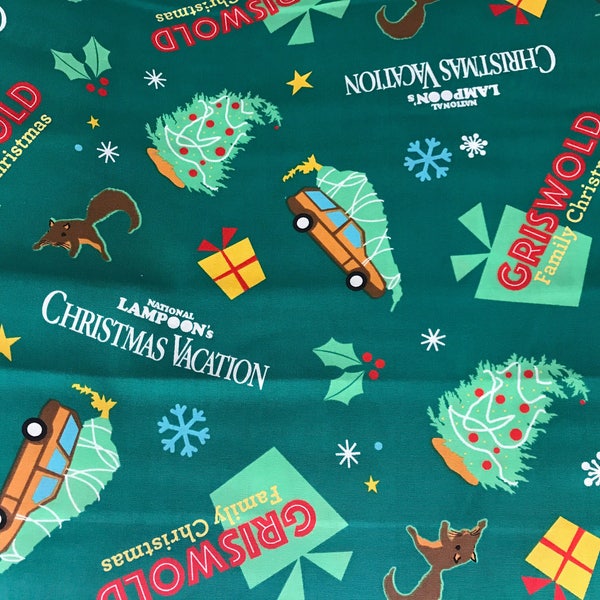 National Lampoon's Christmas Vaction fabric, holiday fabric, cotton fabric, Christmas fabric, winter, The Griswolds, Clark Griswold