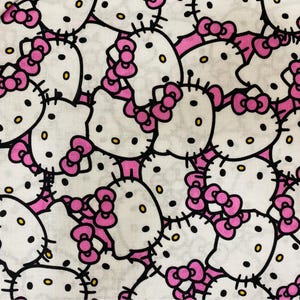 Pink Hello Kitty character Fabric, Kawaii fabric, cute, cartoon fabric
