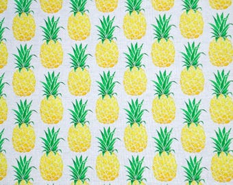 Pineapple fabric, summer fruit fabric, fruit fabric, novelty fabric, summertime, Hawaiian fabric