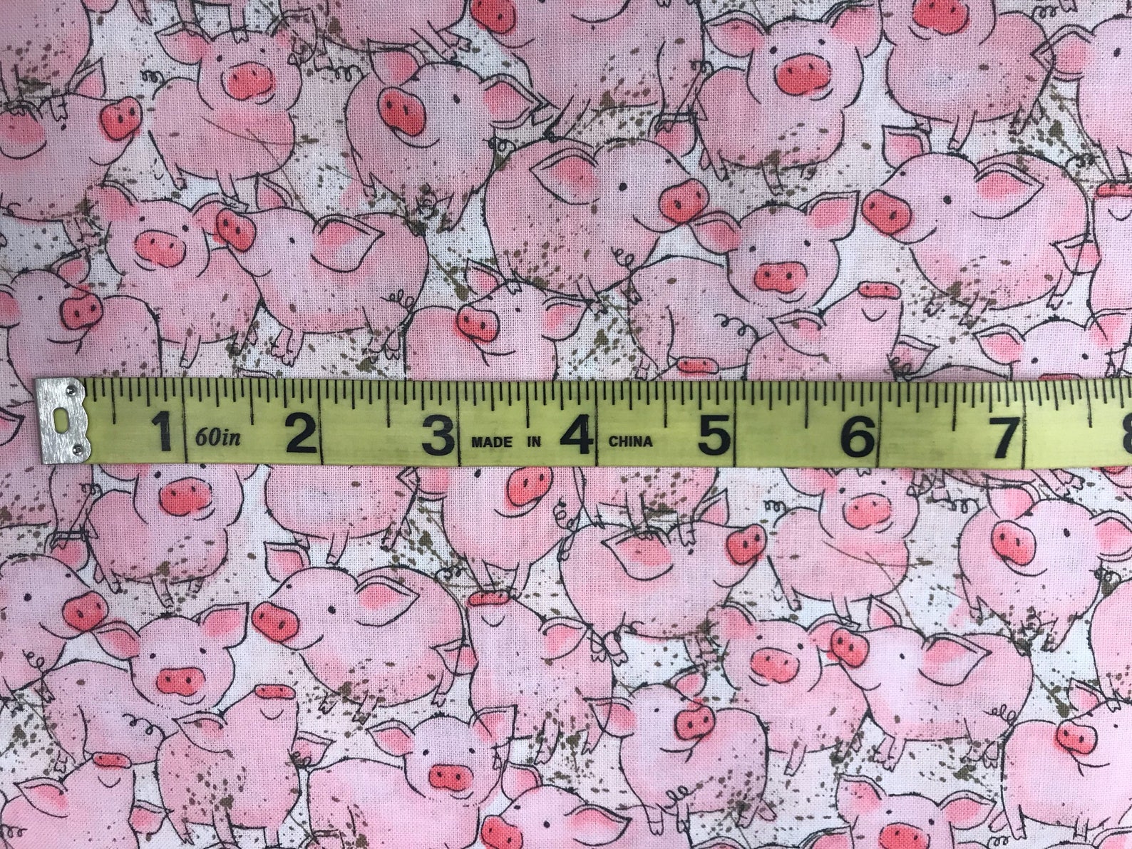 Pink Pig Fabric Piggy Fabric Pig Fabric Country Farm Etsy