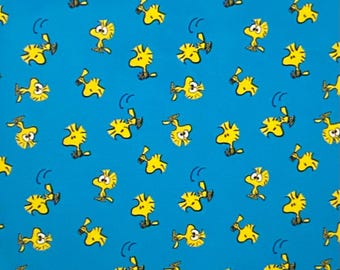 Peanuts Gang Charlie Blue Woodstock Fabric, licensed fabric, Snoopy fabric, Charlie Brown fabric