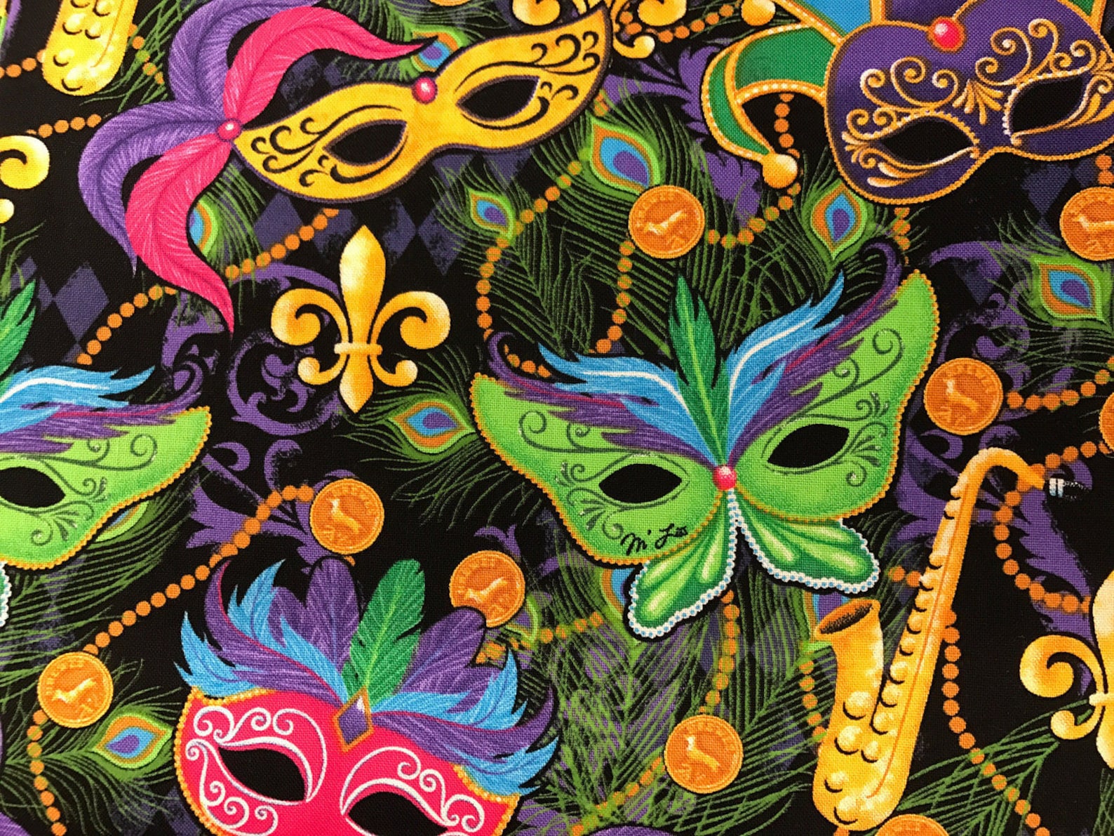 mardi gras mask fabric