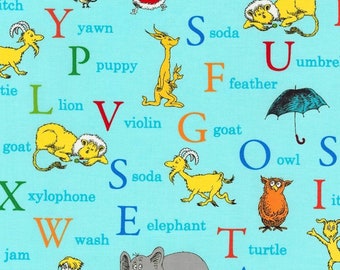 Seuss Abc Fabric Etsy