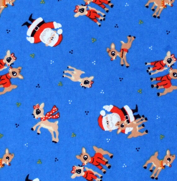 Flannel Rudolph The Red Nosed Reindeer Christmas Fabric Santa Fabric Vintage Fabric Holiday Fabric Character Fabric Christmas Flannel Rudolph The Red Nosed Reindeer Christmas Fabric Santa Fabric Vintage Fabric Holiday Fabric Character Fabric Christmas