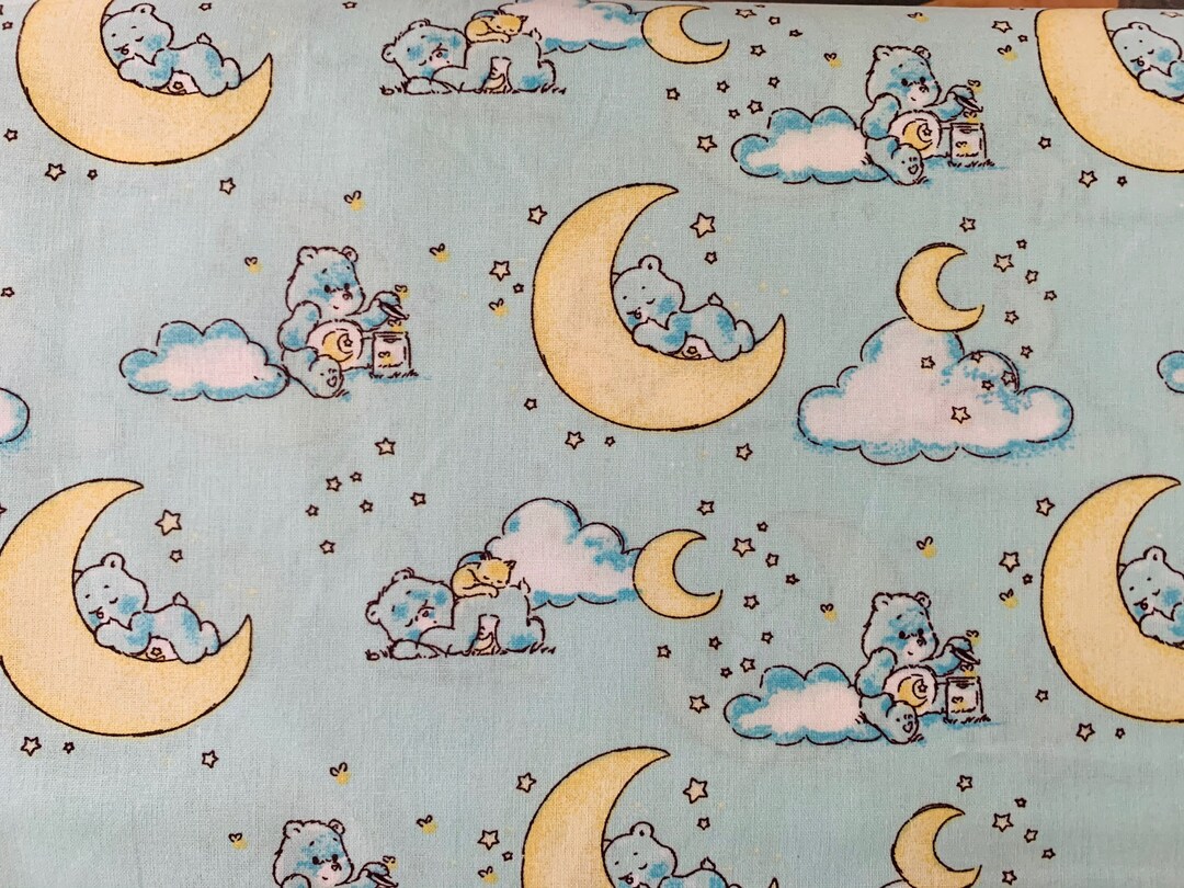 Vintage Style Blue Bedtime Bear Care Bears Fabric Licensed - Etsy