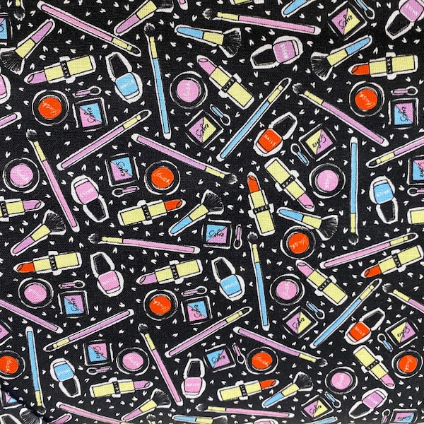 Black cosmetic beauty makeup fabric, cotton fabric,  makeup fabric
