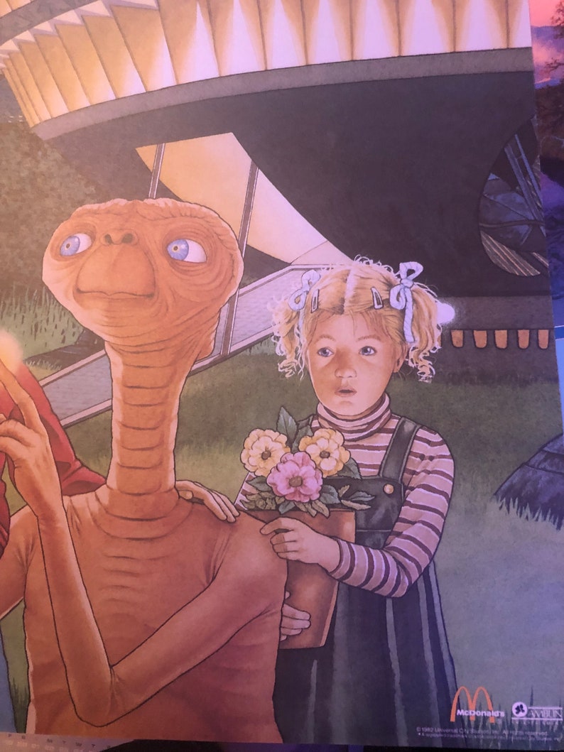 ET movie poster McDonalds 1982 promo Etsy