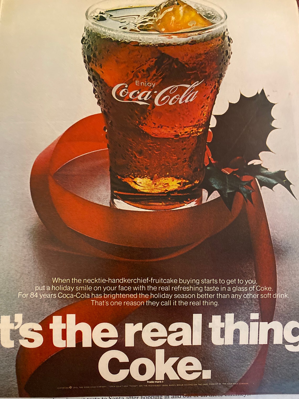 Coca Cola Ad From 1970 Holiday Vintage Ad Etsy