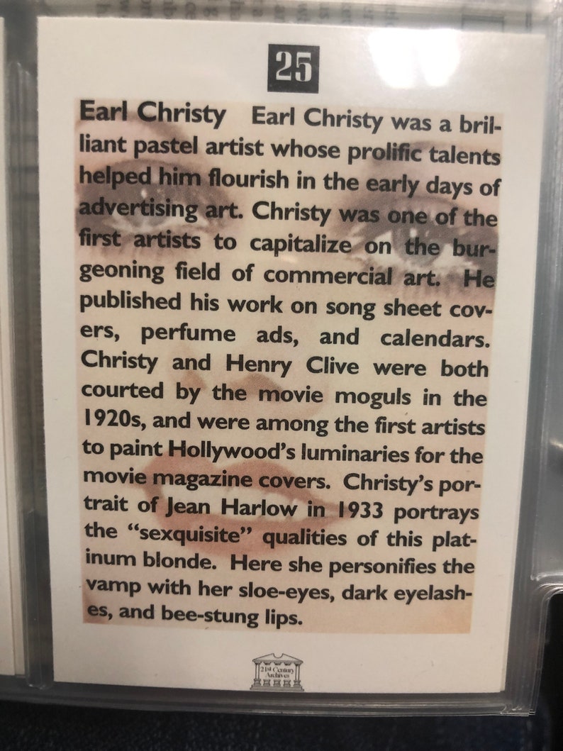 Earl Christy artist trading card Jean Harlow
