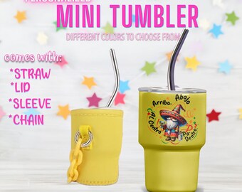 Custom Mini Tumbler Shot Glass w/Cover & Chain| Bachelorette, Birthday, Bridesmaid N Adult Party Favor gift Idea | Custom Personalization