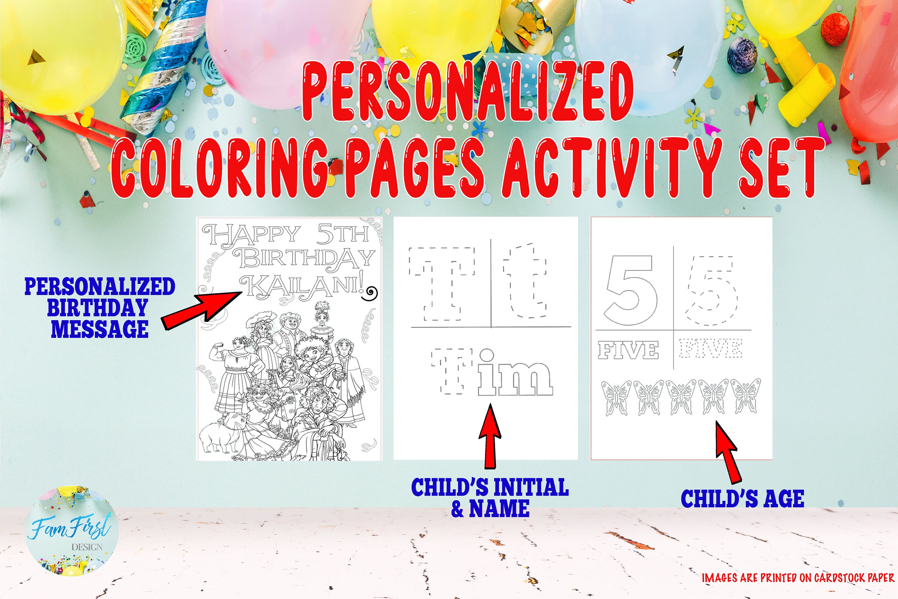 Encanto Coloring Activity Set Encanto Personalized Coloring - Etsy