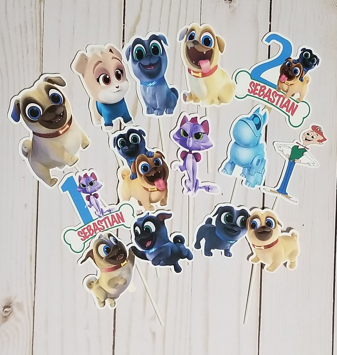 Puppy Dog Pals Cupcake Toppers Rolly and Bingo Cupcake Topper - Etsy
