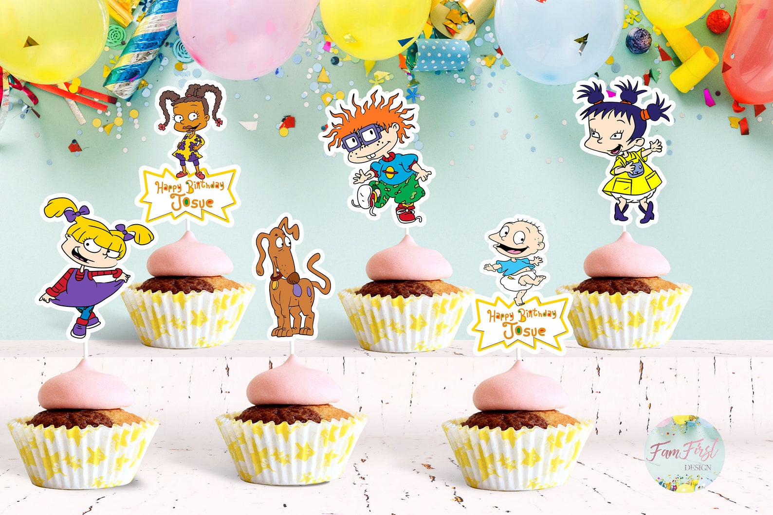 Rugrats Cupcake Toppers Rugrats Personalized & Double Sided Etsy